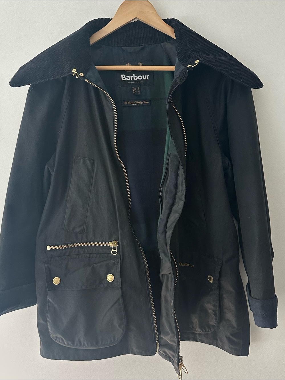Barbour Gunnerside Wax Jacket Black Size 8 Gently Used - Picture 5 of 15